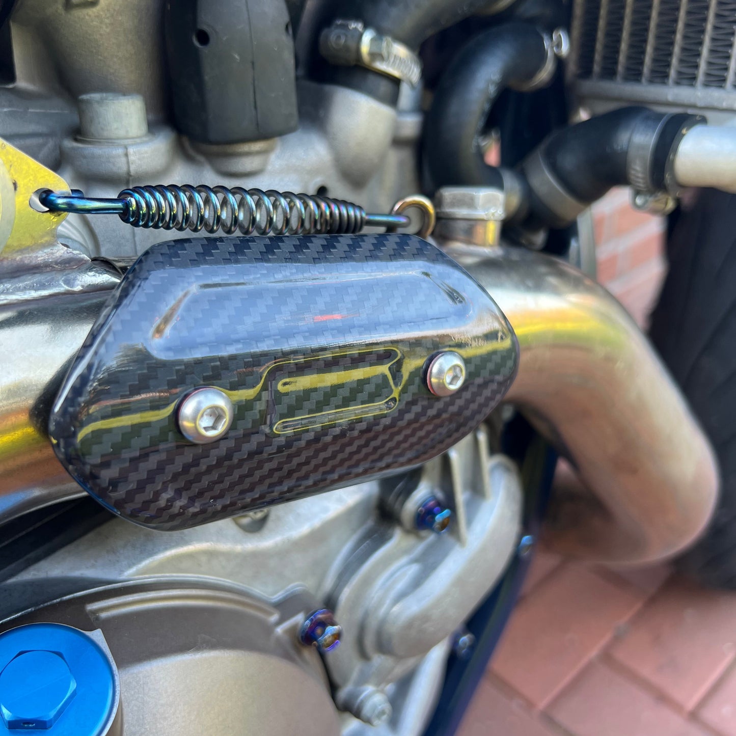 Carbon exhaust header guard - KTM/Husqvarna/GasGas