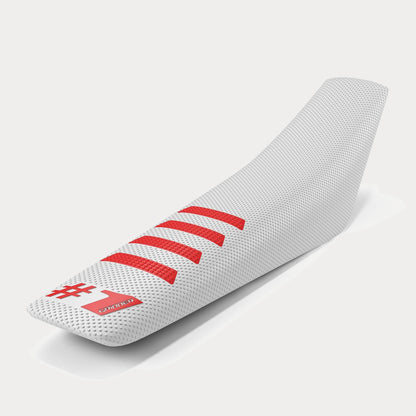 Seatcover White/Red - RIBBED Edition