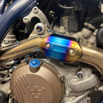 Exhaust header protection titanium look - KTM/Husqvarna/GasGas